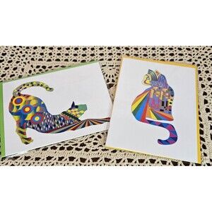 NWT Zachary Imagez Blank Note Cards & Envelopes 2 Cat Designs 11 Pack 4" x 6"